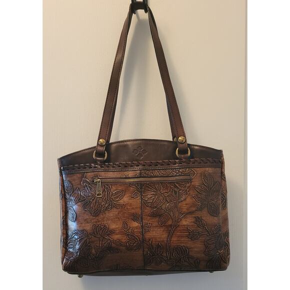 Patricia Nash Large English Garden Map Poppy Leather Tote Shoulder Bag Purse - Picture 2 of 16